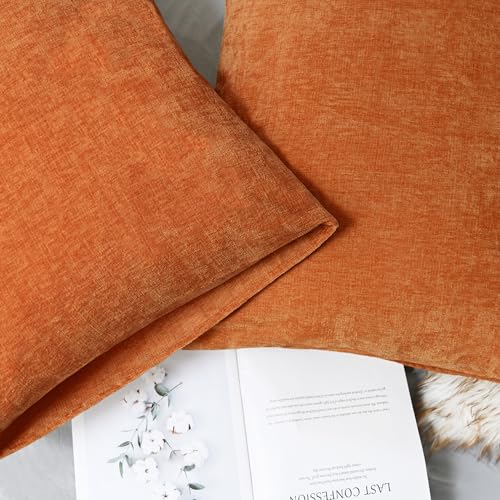 Fall Decorative Throw Pillow Covers 26 X 20 Inches Burnt Orange (26" x 20" (Pack of 2) / Burnt Orange)