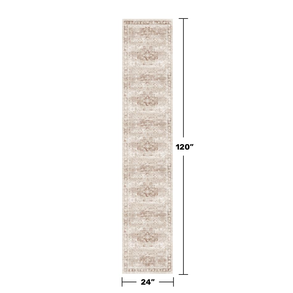 Non Slip Hallway Runner Rug (2' x 10' (Runner) / Latte / Beige)