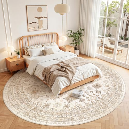 Round Rug 8ft (Cream/Beige / 8' (Round))
