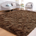 Fluffy Rug for Bedroom Living Room (3' x 5' / Brown)