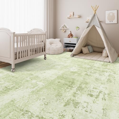 8x10 Washable Area Rugs (Green/Ivory / 8' x 10' (Rectangular))