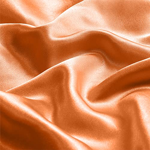 Zipper Satin Pillowcases (Burnt Orange / King (20" x 36")-Zipper)
