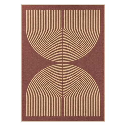 Modern Rainbow Easy Jute Outdoor Rug 5x7 (5' x 7' (Rectangular) / Red Rainbow)