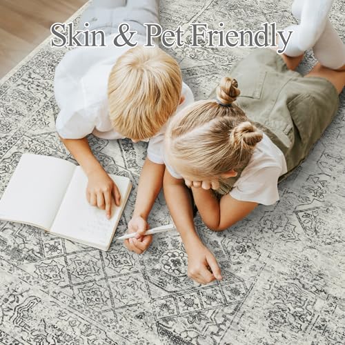 6x9 Area Rug for Living Room Washable Non (Light Gray / 6' x 9' (Rectangular))