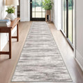 Modern Abstract Hallway Runner (Grey/Light Beige/Brown / 2' x 12' (Runner))