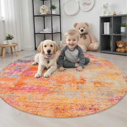 Round Area Rug Living Room (Galaxy Haze / 5' (Round))