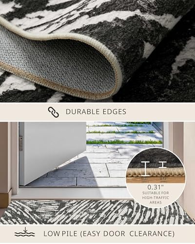 8x10 Area Rugs for Living Room Modern Washable Rug (Charcoal / 8' x 10' (Rectangular))