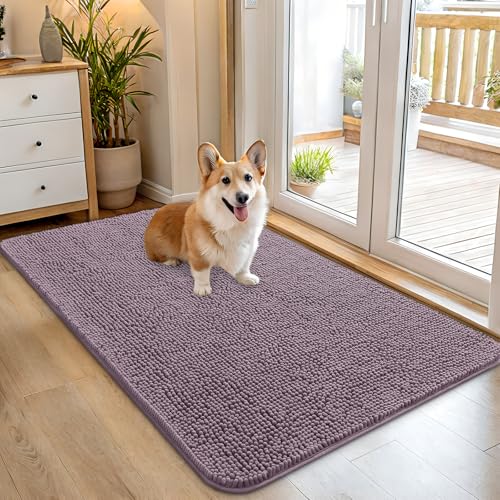 Dog Door Mat for Muddy Paws 45x27 (Deep Plum / 45" X 27")