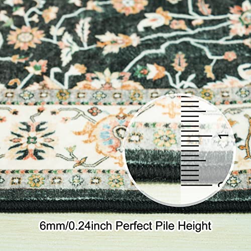 Washable Runner Rug 2x12 (Black / 2' x 12' (Rectangular))