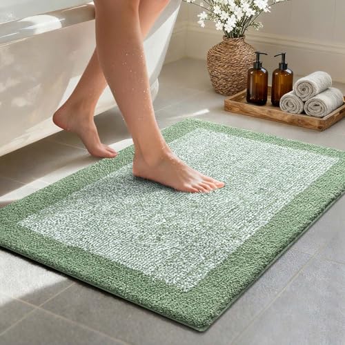 36x24 Large Bathroom Rugs Non Slip Washable (Green / 2' x 3' (Rectangular))
