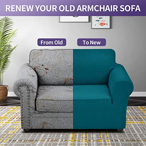 Stretch Chair Couch Cover (Peacock Blue / Small（35" - 55"）)