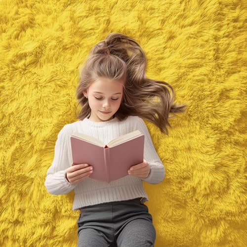 2x4 Machine Washable Runner Rugs for Hallway (2x4 Ft / Yellow)