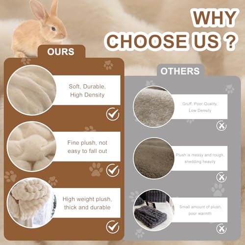 Shaggy Couch Cover for Dogs Rabbit Plush Loveseat Cover Dog Couch Cover Protector Plush Faux Fur Couch Covers for Sectional Sofa Cozy Washable Sofa Covers for Living Room (71" x 150" / Z-plush:beige)