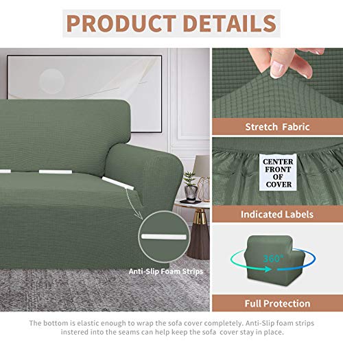 100% Waterproof Oversized Chair Couch Cover (Grayish Green / Oversized Chair)
