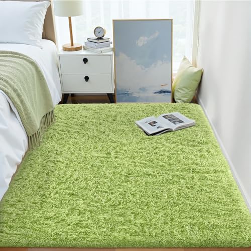 Area Rugs for Living Room Bedroom (4x5.9 Ft / Grass Green)