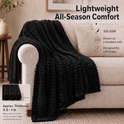 Black Queen Size Blanket for Bed (Black / Queen (90" x 90"))