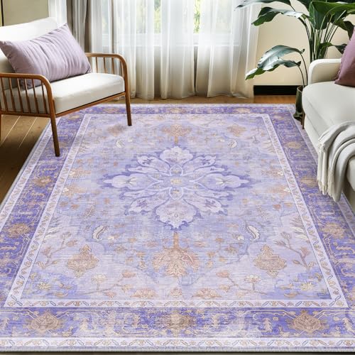 Washable Area Rug (Purple / 5' x 7' (Rectangular))