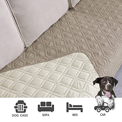 Waterproof Dog Bed Blankets Cover for Bed Couch Sofa Reversible (30x70 Inch (Pack of 1) / Cream+beige)