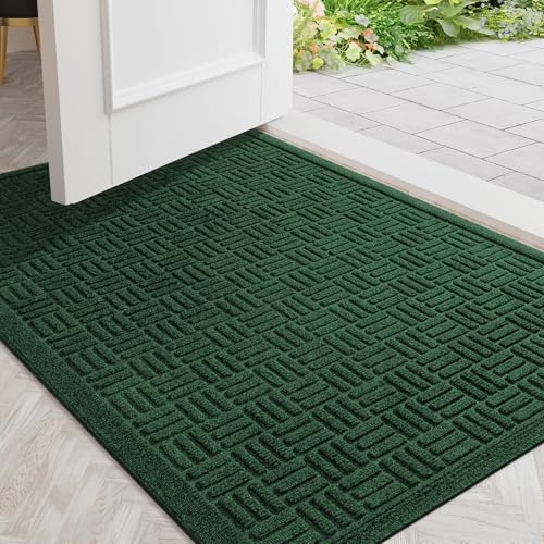 Front Door Mat Outside Entrance (Green / 2' x 3' (Rectangular))