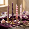 4 Pcs Twisted Taper Candles (Pure / 7.87 Inch / Purple)