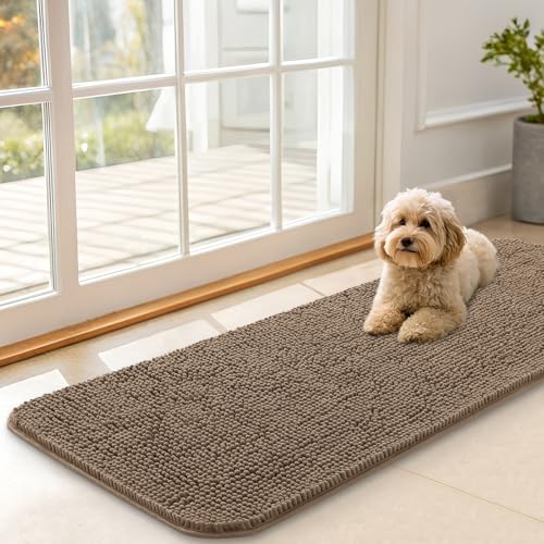 Dog Door Mat for Muddy Paws 47x17 (Tan / 47" X 17")