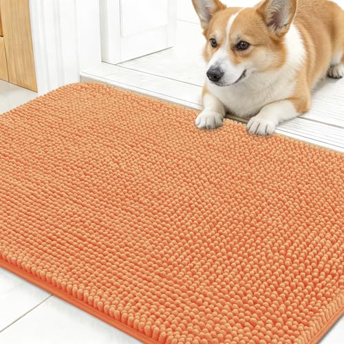 Dog Door Mat for Muddy Paws 30x17 (Orange / 30" X 17")