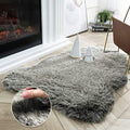 Soft Fox Faux Fur Chair Couch Cover Area Rug for Bedroom Floor Sofa Living Room Green White 2 x 2.8 ft (Green White / 2 x 2.8 ft)