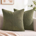 2 Packs Olive Green Decorative Throw Pillow Covers 22x22 Inch for Living Room Couch Bed Sofa (Olive Green / 22" x 22" (Pack of 2))