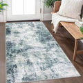 Abstract Area Rug 3x5 Ft Washable Rugs for Entryway Indoor (Sage/Grey/White / 3' x 5' (Rectangular))