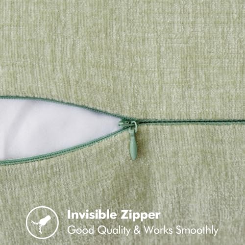 Decorative Couch Throw Pillow Covers 16x16 Inch Light Green 2 Pack (Light Green / 16" x 16" (Pack of 2))