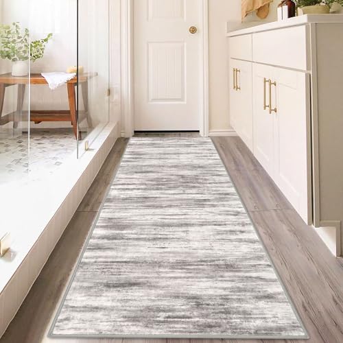 3x8 Ft Rug Modern Ombre Runner Rug for Hallway (Grey/Light Beige/Brown / 3' x 8' (Runner))