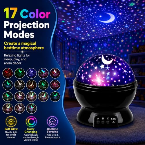 Kid Night Light Projector for Boy (Deep Black-3)