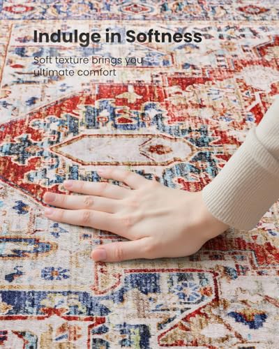 Amada 2x6 Washable Runner Rug for Kitchen & Entryway (2' x 6' (Runner) / Red)