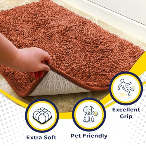 Super Water Absorbent Door Mat Indoor (Orange / 48" x 60")