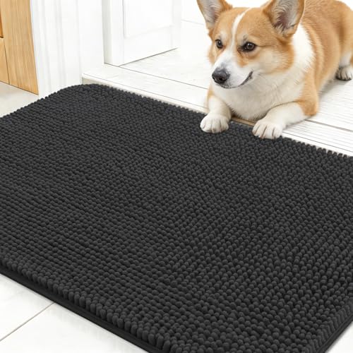 Dog Door Mat for Muddy Paws 24x16 (Dark Grey / 24" X 16")