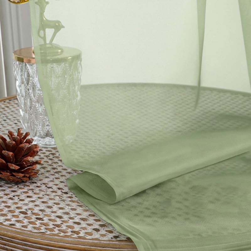 Chocolate Sheer Curtains 63 Inches 2 Panels for Living Room 59" Wide (Chocolate / 59"W x 63"L (Pack of 2))