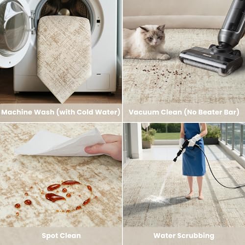 10x12 Area Rug for Living Room Bedroom (Beige/White / 10' x 12' (Rectangular))