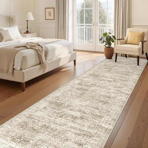 3x12 Runner Rug Non Slip (Brown/Ivory / 3' x 12' (Runner))