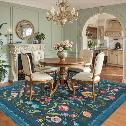 Washable Rug 4x6 Area Rugs for Living Room (C Blue / 4' x 6' (Rectangular))