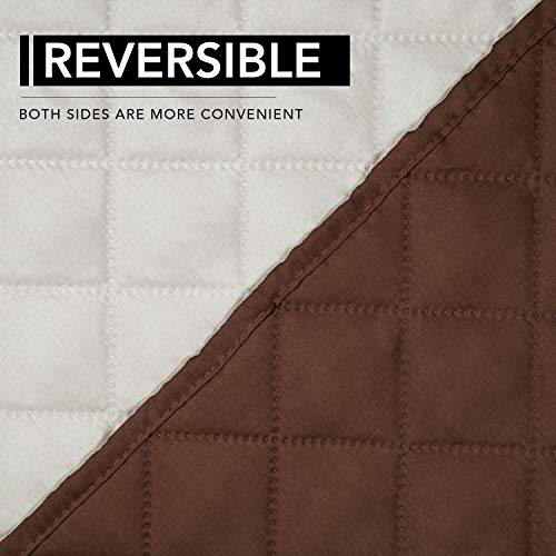 Reversible Couch Cover (Coffee/Ivory / Large Recliner)