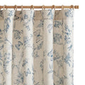 Blue Floral Linen Curtains Lined 96 Inch Vintage Back Tab 2 Panels (Charlotte Blue / 50"W x 96"L (Pack of 2))