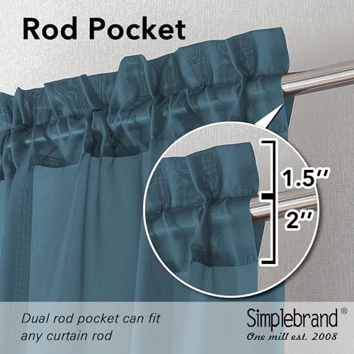 Dusty Blue Sheer Curtains 96 Inches Long (Dusty Blue / 42"W x 96"L (Pack of 2))