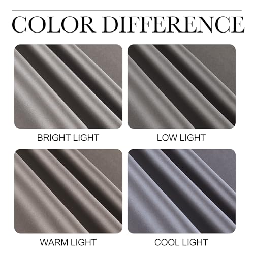 Chrome Gray Room Darkening Curtains for Cafe 42" x 63" 2 Panels (Chrome Gray / 42"W x 63"L (Pack of 2))