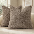 Sherpa Decorative Throw Pillow Covers 26x26 Set of 2 Khaki (Khaki / 26" x 26" (Pack of 2))