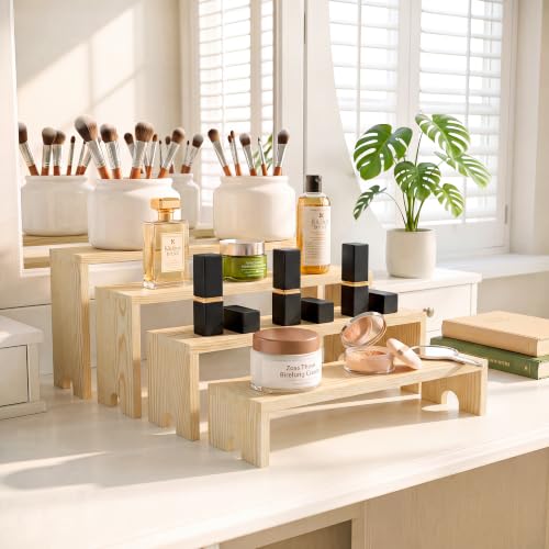 2 Set Wooden Cupcake Stand for Decor (Original Wood / 4 Tiers)