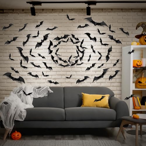 100Pcs Bats Halloween Decorations (Black)
