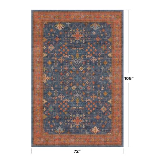 6x9 Dining Room Rugs for Under Table (6' x 9' (Rectangular) / Blue / Terracotta)