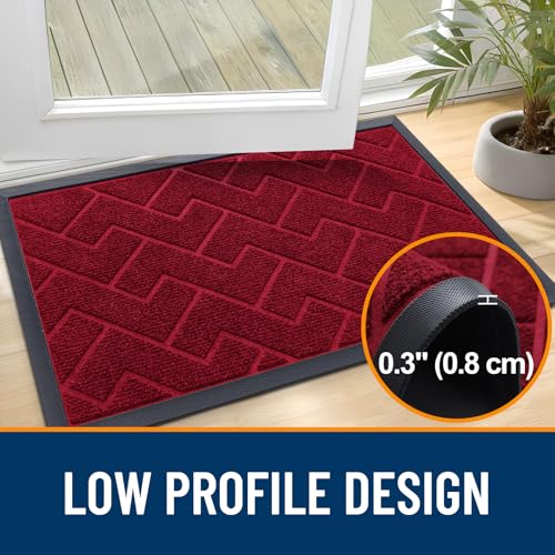 Front Door Mat Outside 35x23 (Wine Red / 35" x 23")