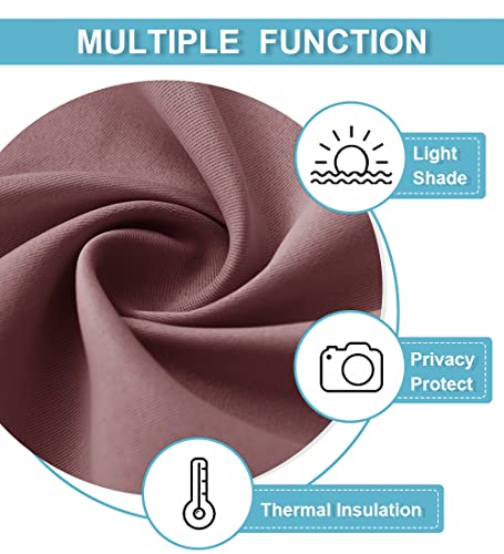 54 inch Blackout Curtains for Living Room Bedroom (Dusty Rose / 42"W x 54"L (Pack of 2))