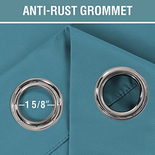 Blackout Curtain for Living Room Thermal Insulated Window Treatment Curtain Extra Long 84 inch Length Energy Saving Solid Grommet Top Blackout Drape (52"W x 84"L (Pack of 1) / Storm Blue)